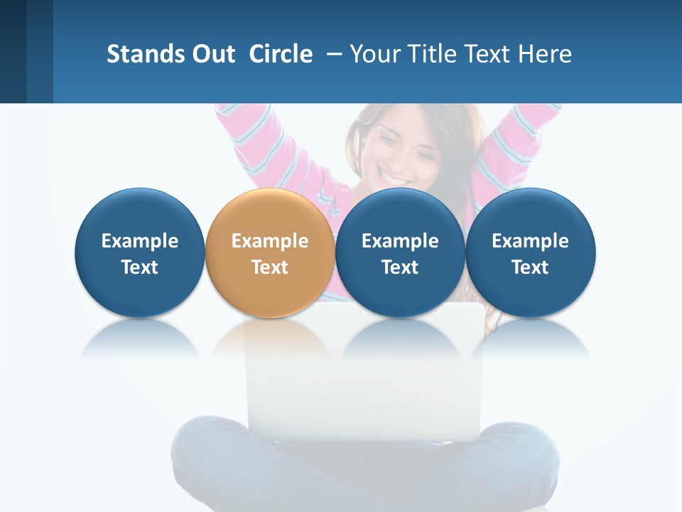 A Woman Sitting On The Floor Using A Laptop Computer PowerPoint Template