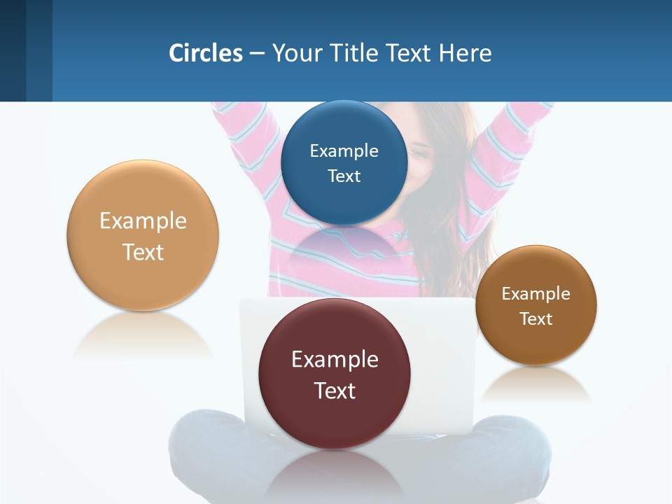 A Woman Sitting On The Floor Using A Laptop Computer PowerPoint Template