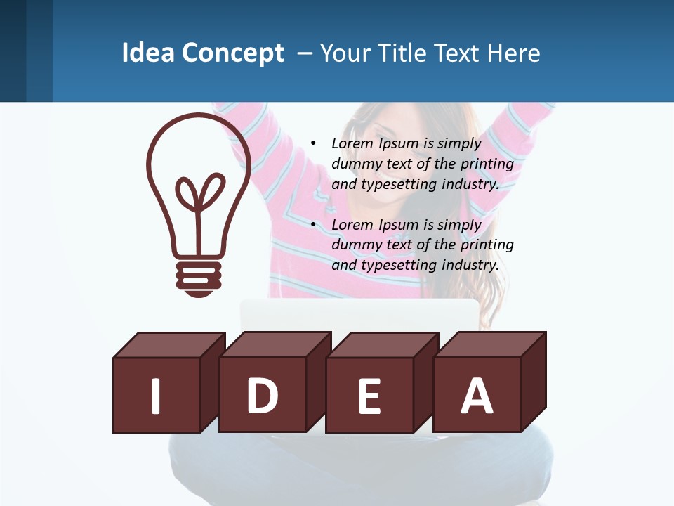 A Woman Sitting On The Floor Using A Laptop Computer PowerPoint Template