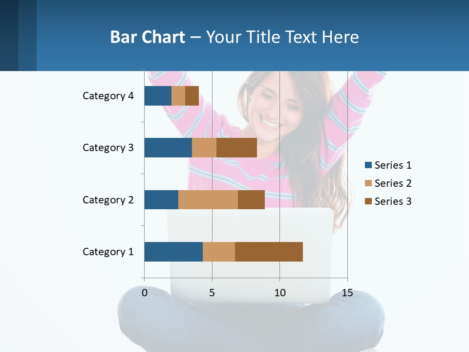 A Woman Sitting On The Floor Using A Laptop Computer PowerPoint Template
