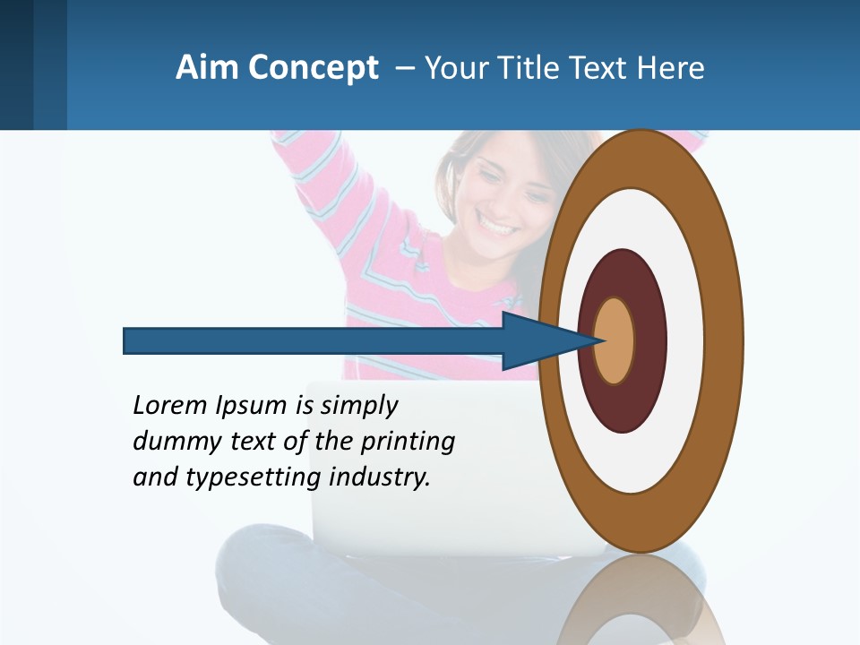 A Woman Sitting On The Floor Using A Laptop Computer PowerPoint Template