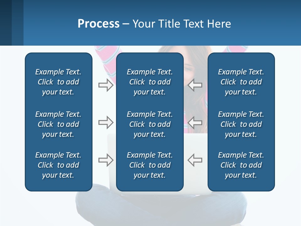 A Woman Sitting On The Floor Using A Laptop Computer PowerPoint Template