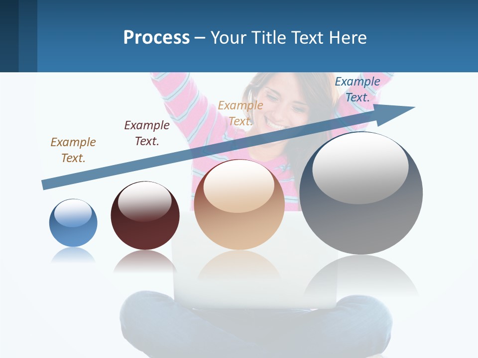 A Woman Sitting On The Floor Using A Laptop Computer PowerPoint Template