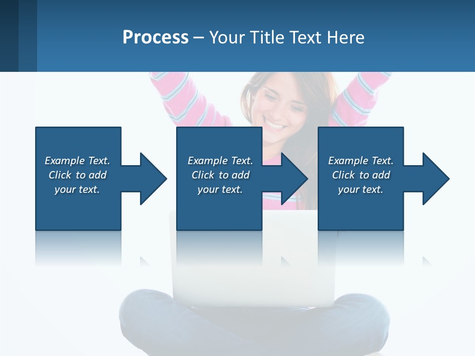 A Woman Sitting On The Floor Using A Laptop Computer PowerPoint Template