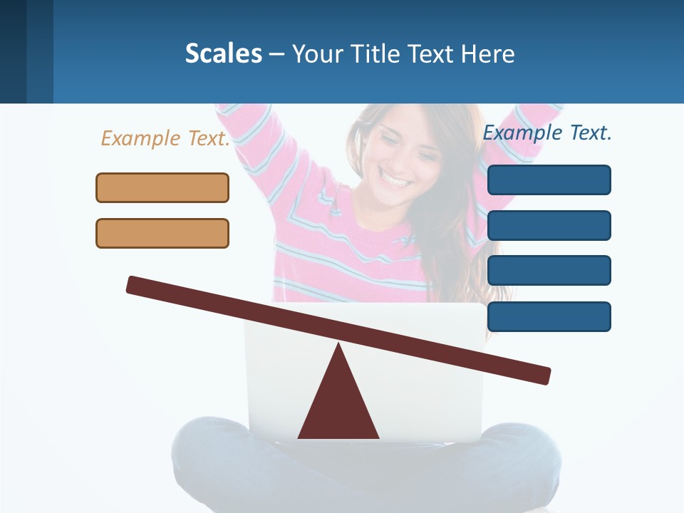 A Woman Sitting On The Floor Using A Laptop Computer PowerPoint Template