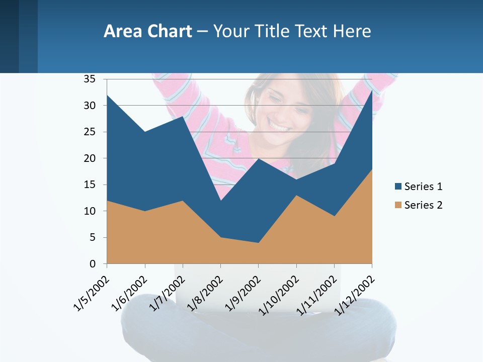 A Woman Sitting On The Floor Using A Laptop Computer PowerPoint Template