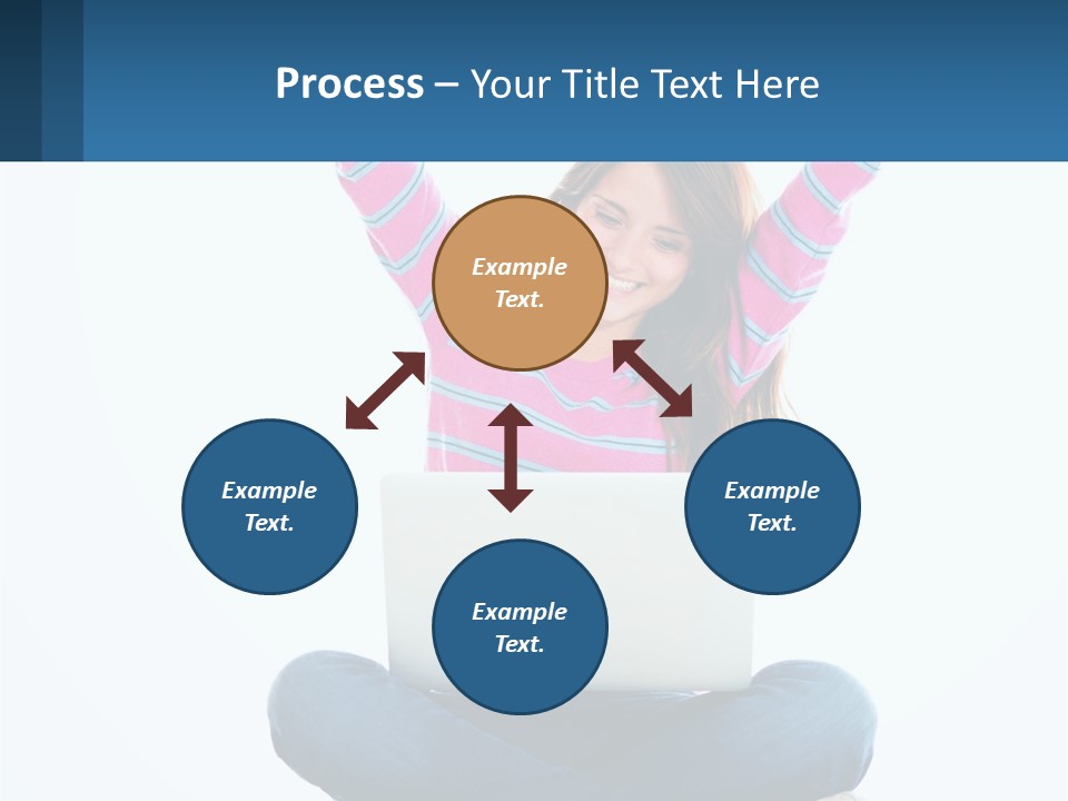 A Woman Sitting On The Floor Using A Laptop Computer PowerPoint Template