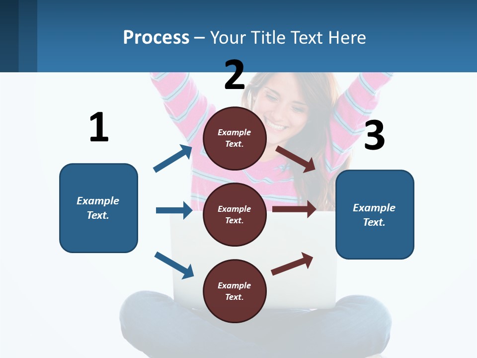 A Woman Sitting On The Floor Using A Laptop Computer PowerPoint Template
