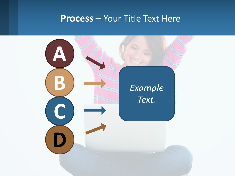 A Woman Sitting On The Floor Using A Laptop Computer PowerPoint Template