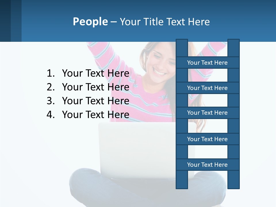 A Woman Sitting On The Floor Using A Laptop Computer PowerPoint Template