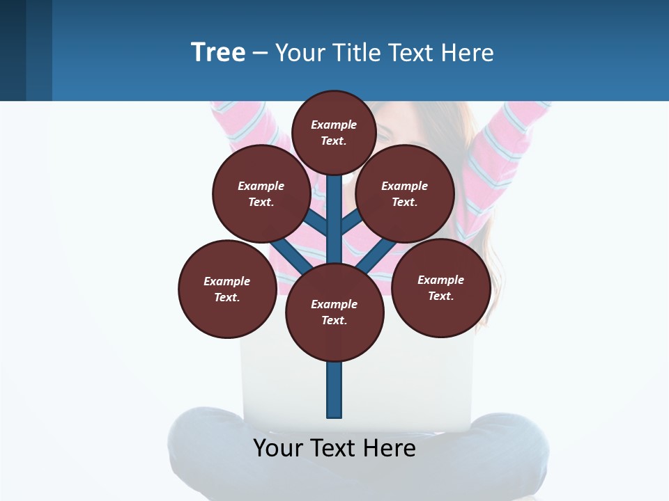 A Woman Sitting On The Floor Using A Laptop Computer PowerPoint Template