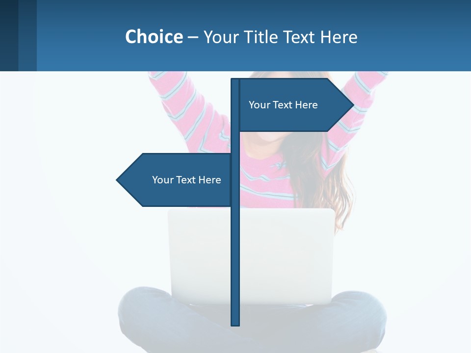 A Woman Sitting On The Floor Using A Laptop Computer PowerPoint Template