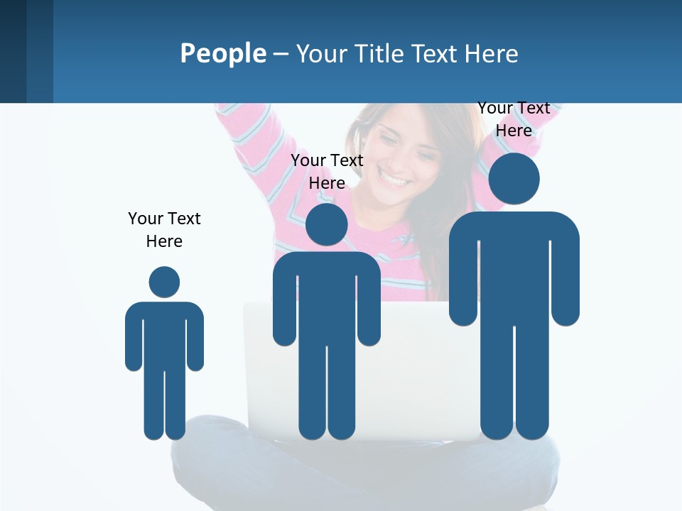 A Woman Sitting On The Floor Using A Laptop Computer PowerPoint Template