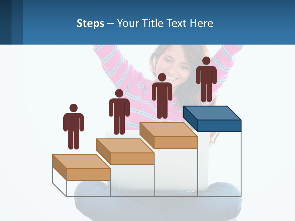 A Woman Sitting On The Floor Using A Laptop Computer PowerPoint Template