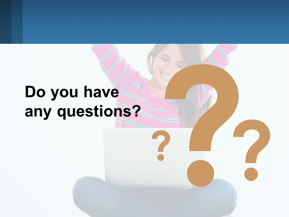 A Woman Sitting On The Floor Using A Laptop Computer PowerPoint Template