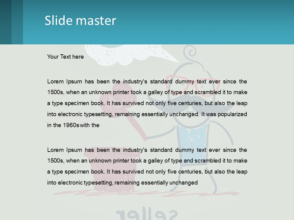 A Man With A Moustache Holding A Hammer And A Speech Bubble PowerPoint Template