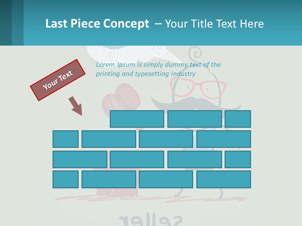 A Man With A Moustache Holding A Hammer And A Speech Bubble PowerPoint Template