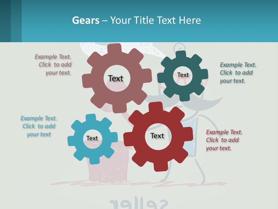 A Man With A Moustache Holding A Hammer And A Speech Bubble PowerPoint Template