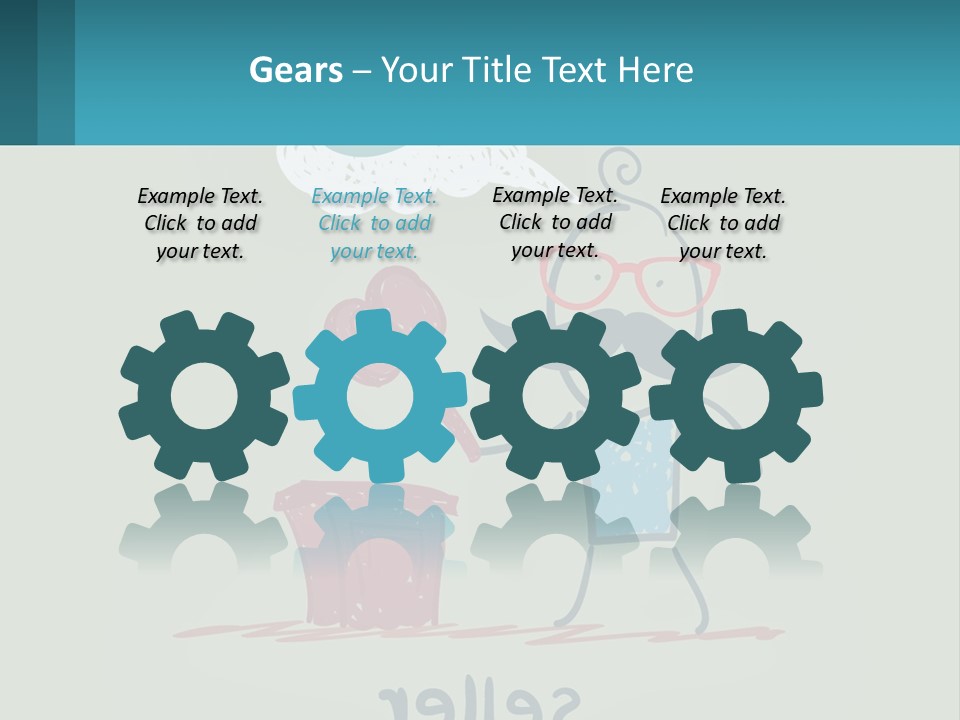 A Man With A Moustache Holding A Hammer And A Speech Bubble PowerPoint Template