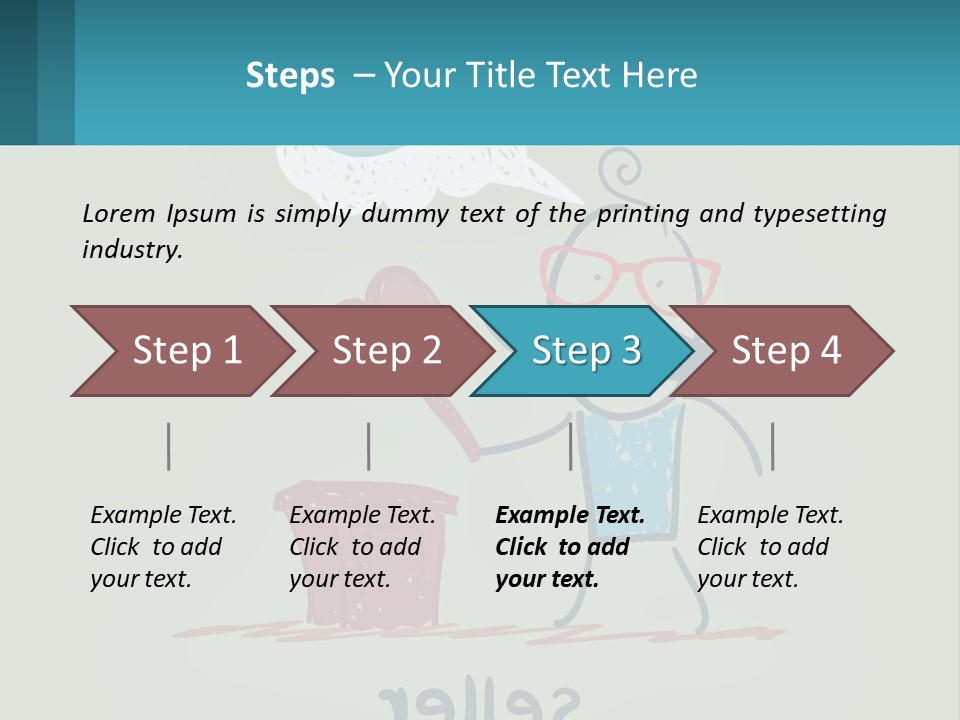 A Man With A Moustache Holding A Hammer And A Speech Bubble PowerPoint Template