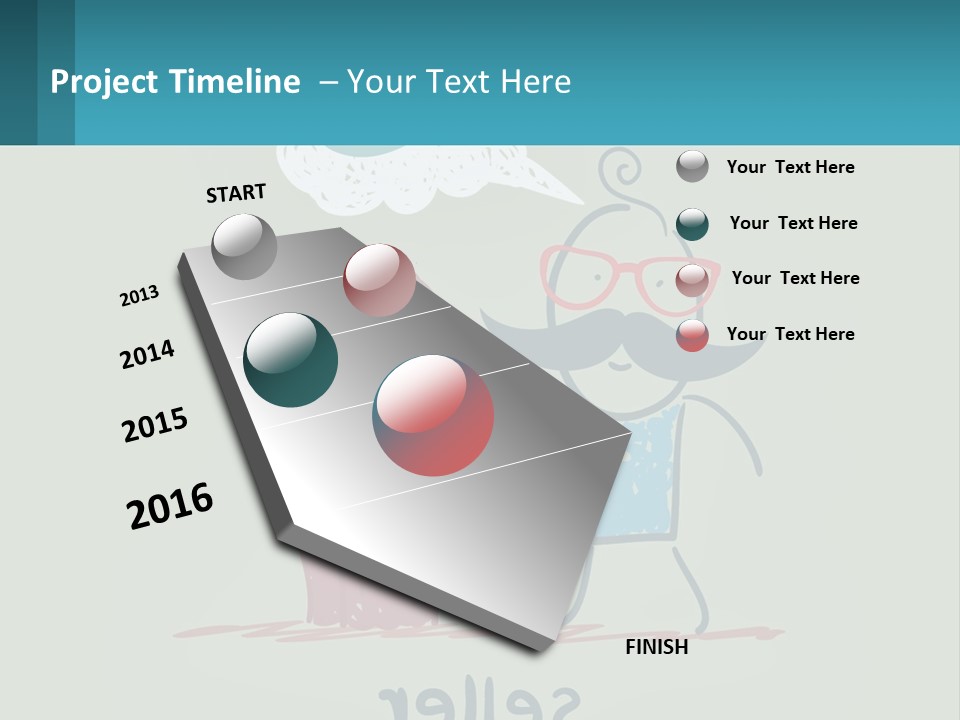 A Man With A Moustache Holding A Hammer And A Speech Bubble PowerPoint Template