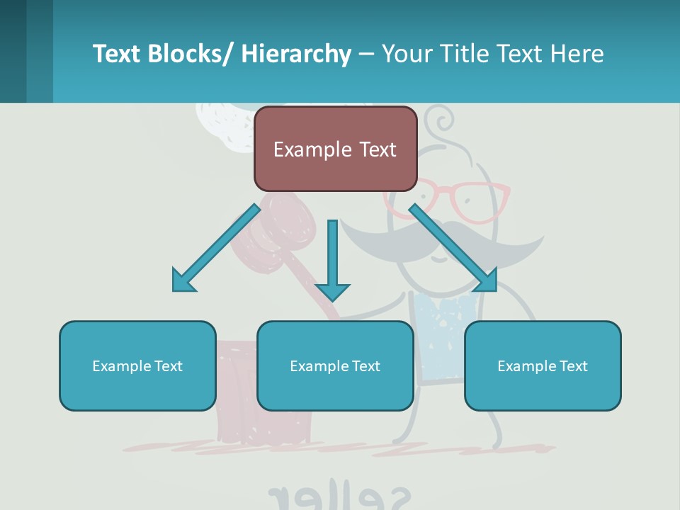 A Man With A Moustache Holding A Hammer And A Speech Bubble PowerPoint Template