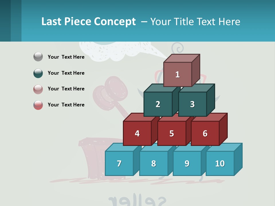 A Man With A Moustache Holding A Hammer And A Speech Bubble PowerPoint Template