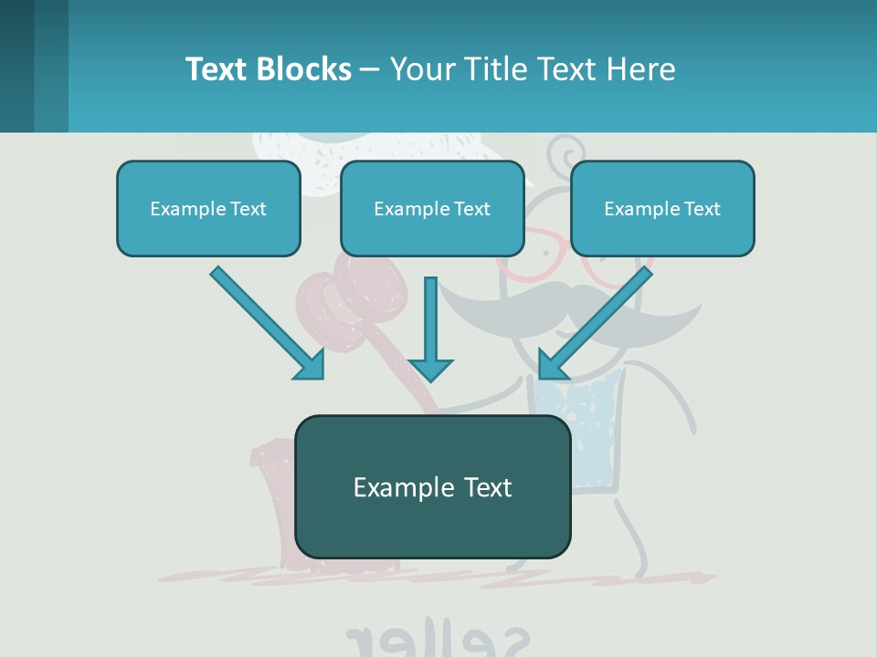 A Man With A Moustache Holding A Hammer And A Speech Bubble PowerPoint Template