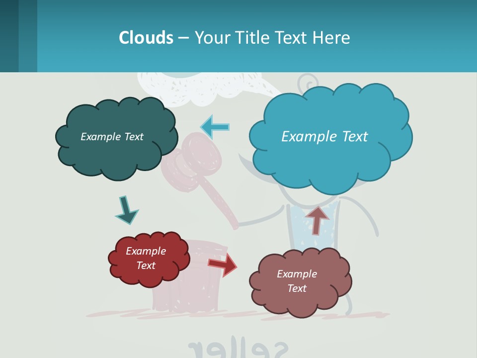 A Man With A Moustache Holding A Hammer And A Speech Bubble PowerPoint Template