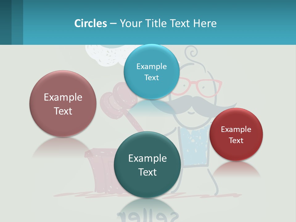 A Man With A Moustache Holding A Hammer And A Speech Bubble PowerPoint Template