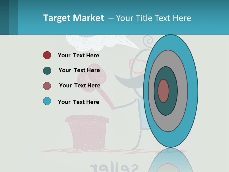 A Man With A Moustache Holding A Hammer And A Speech Bubble PowerPoint Template