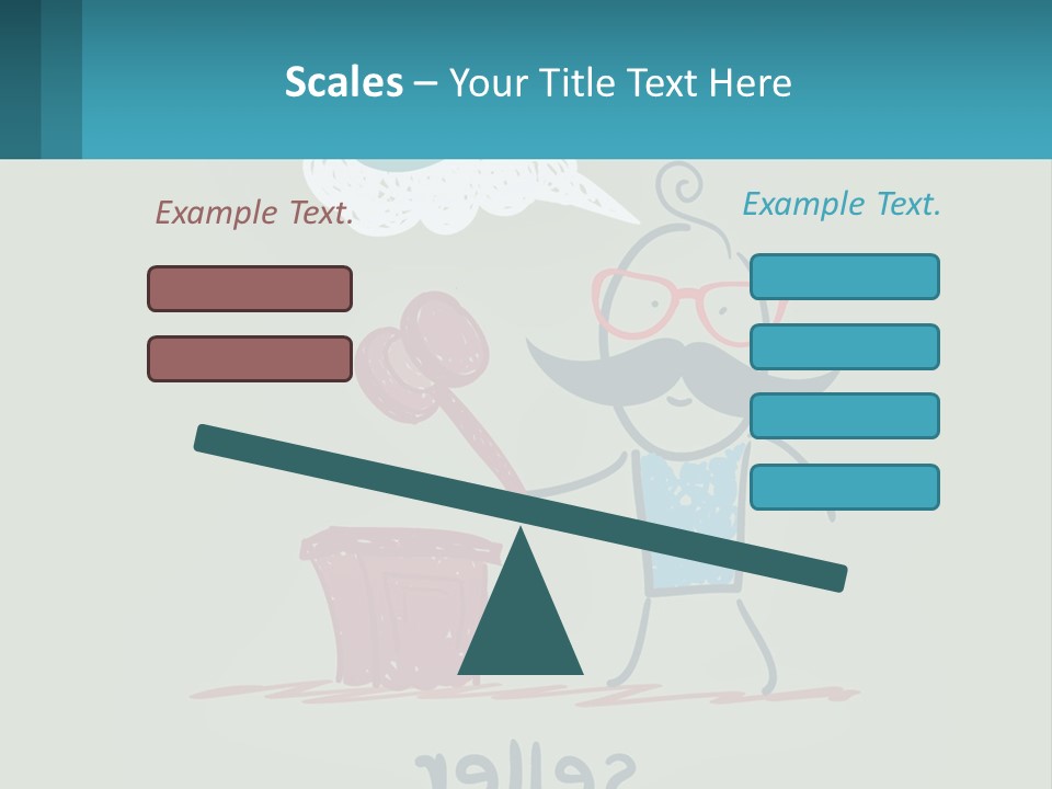 A Man With A Moustache Holding A Hammer And A Speech Bubble PowerPoint Template