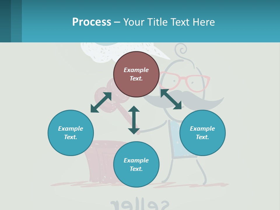 A Man With A Moustache Holding A Hammer And A Speech Bubble PowerPoint Template
