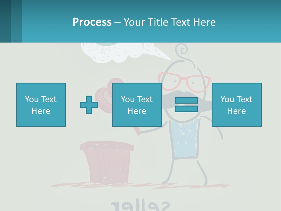 A Man With A Moustache Holding A Hammer And A Speech Bubble PowerPoint Template