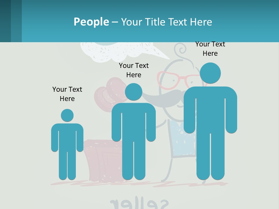 A Man With A Moustache Holding A Hammer And A Speech Bubble PowerPoint Template