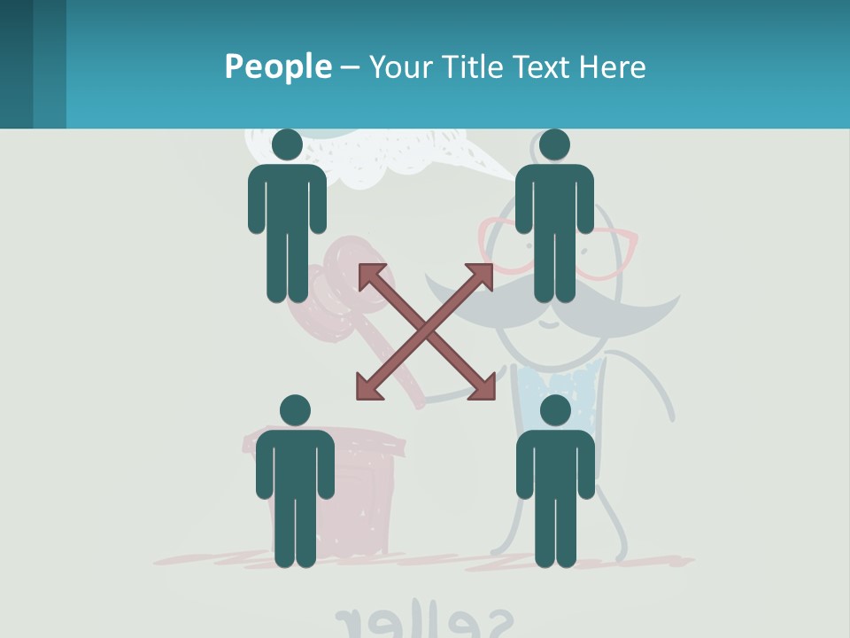 A Man With A Moustache Holding A Hammer And A Speech Bubble PowerPoint Template