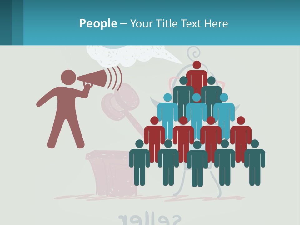 A Man With A Moustache Holding A Hammer And A Speech Bubble PowerPoint Template