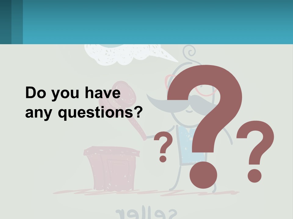 A Man With A Moustache Holding A Hammer And A Speech Bubble PowerPoint Template