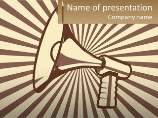 A Megaphone On A Brown And White Background PowerPoint Template