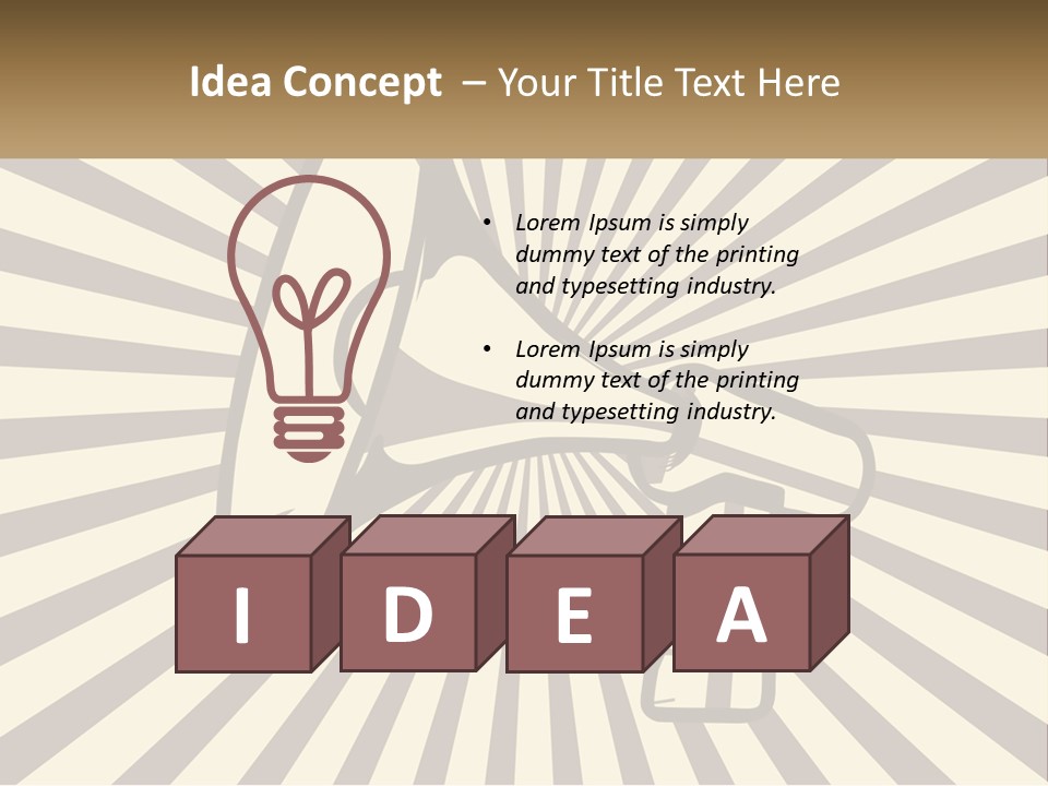 A Megaphone On A Brown And White Background PowerPoint Template