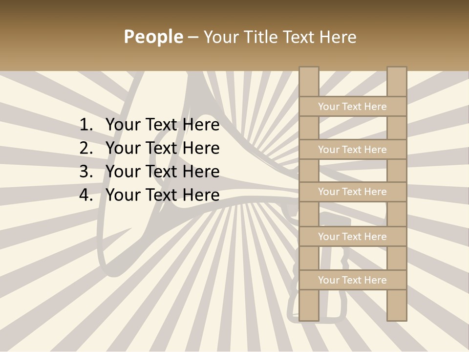 A Megaphone On A Brown And White Background PowerPoint Template
