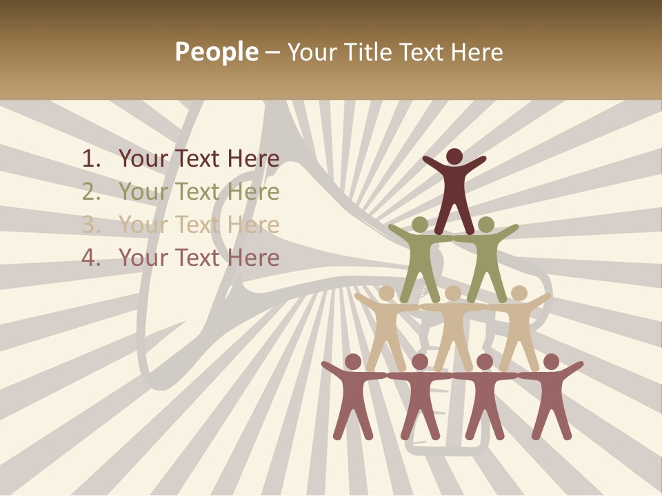 A Megaphone On A Brown And White Background PowerPoint Template