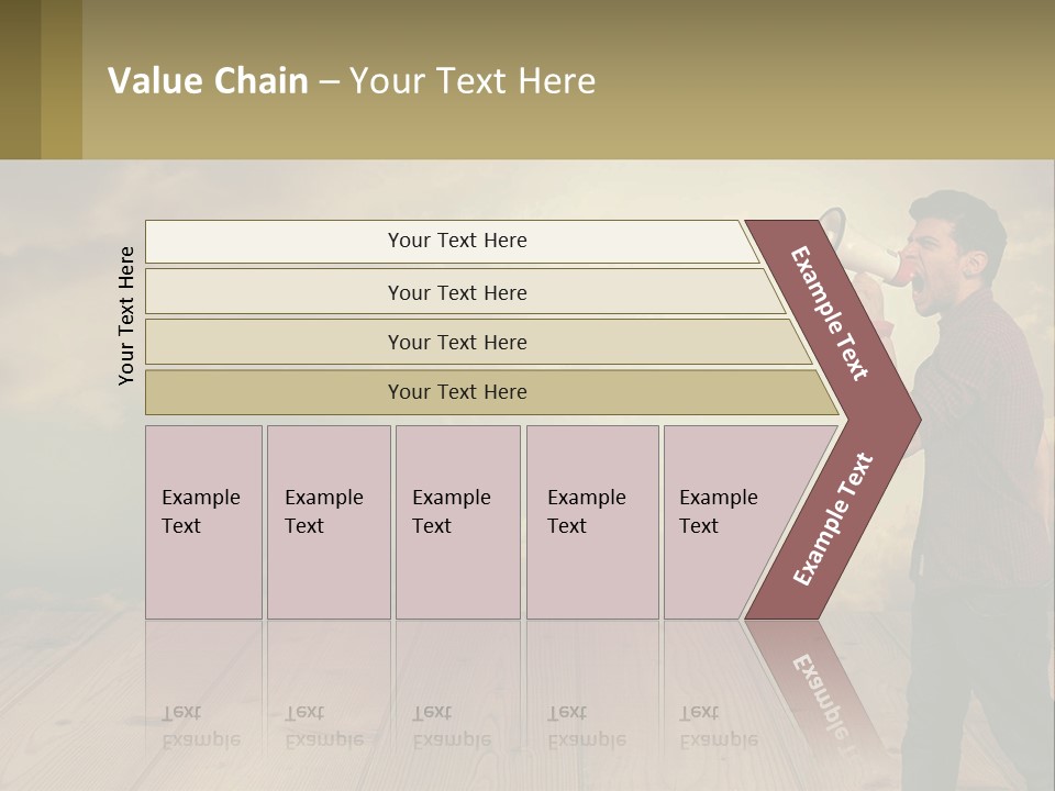 A Man Holding A Megaphone In Front Of A Cloudy Sky PowerPoint Template