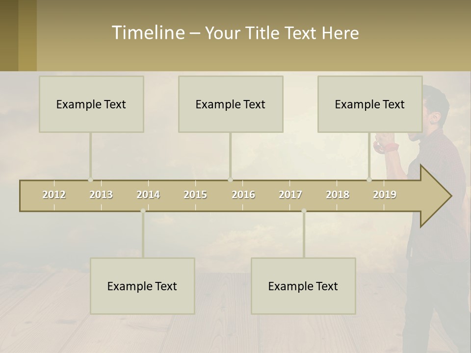 A Man Holding A Megaphone In Front Of A Cloudy Sky PowerPoint Template