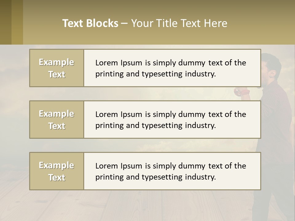 A Man Holding A Megaphone In Front Of A Cloudy Sky PowerPoint Template