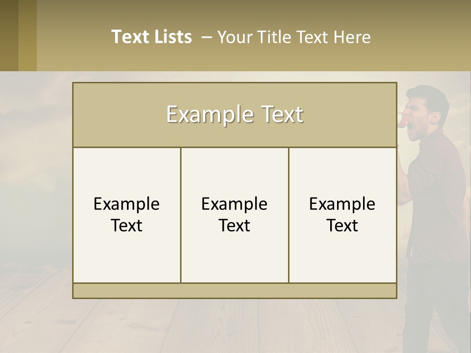 A Man Holding A Megaphone In Front Of A Cloudy Sky PowerPoint Template