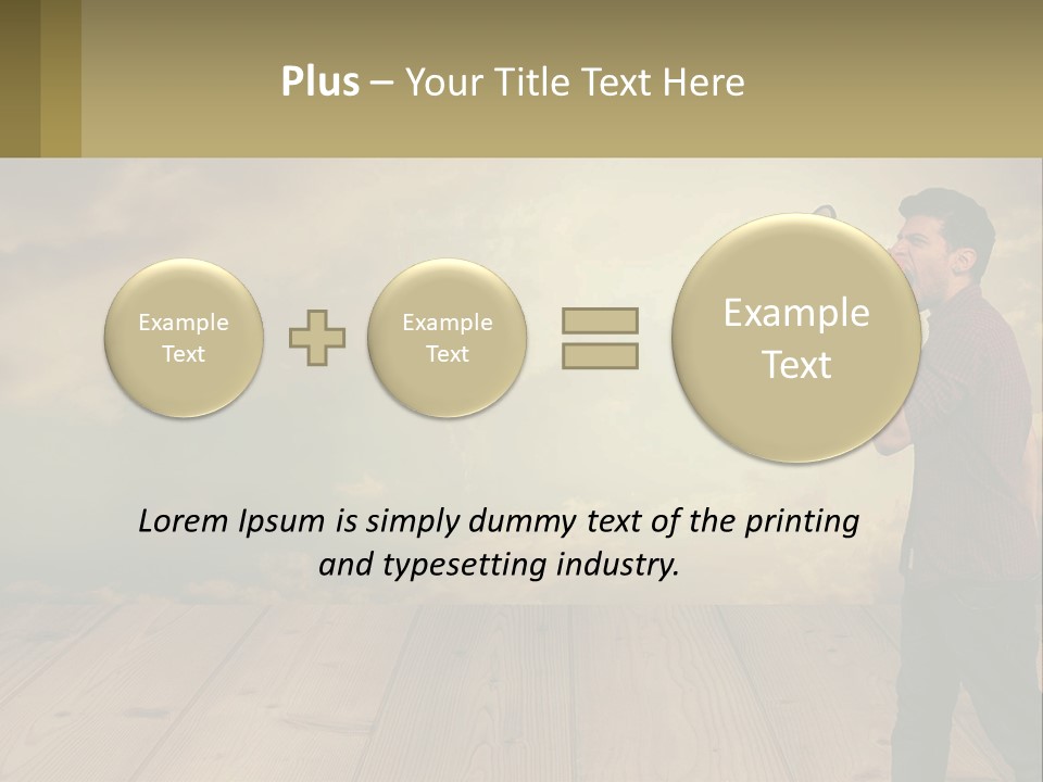 A Man Holding A Megaphone In Front Of A Cloudy Sky PowerPoint Template