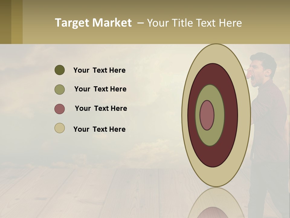 A Man Holding A Megaphone In Front Of A Cloudy Sky PowerPoint Template