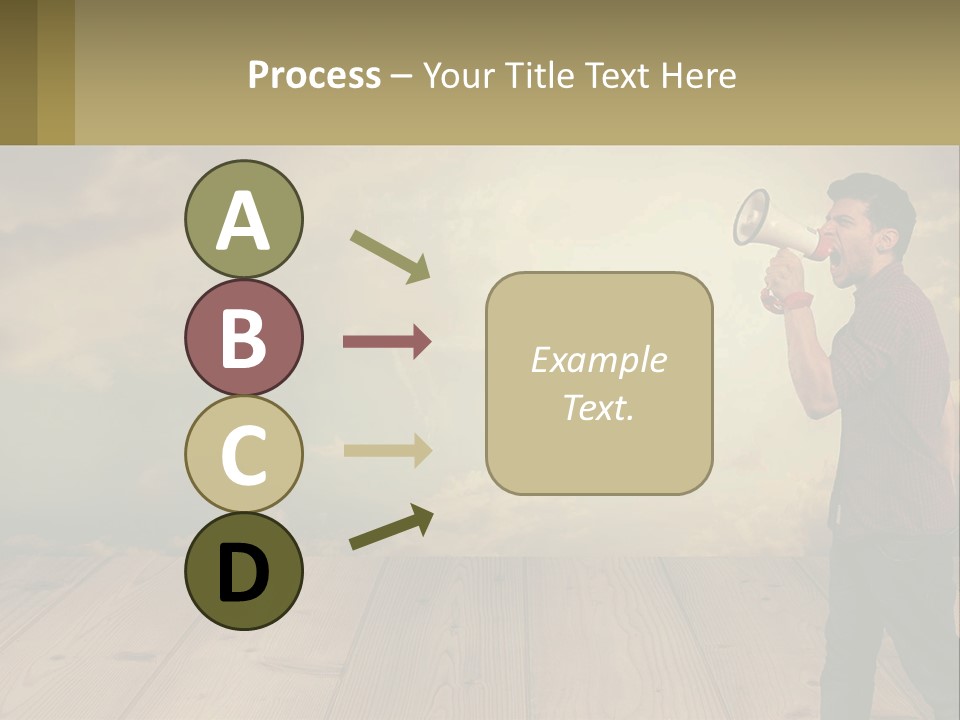 A Man Holding A Megaphone In Front Of A Cloudy Sky PowerPoint Template