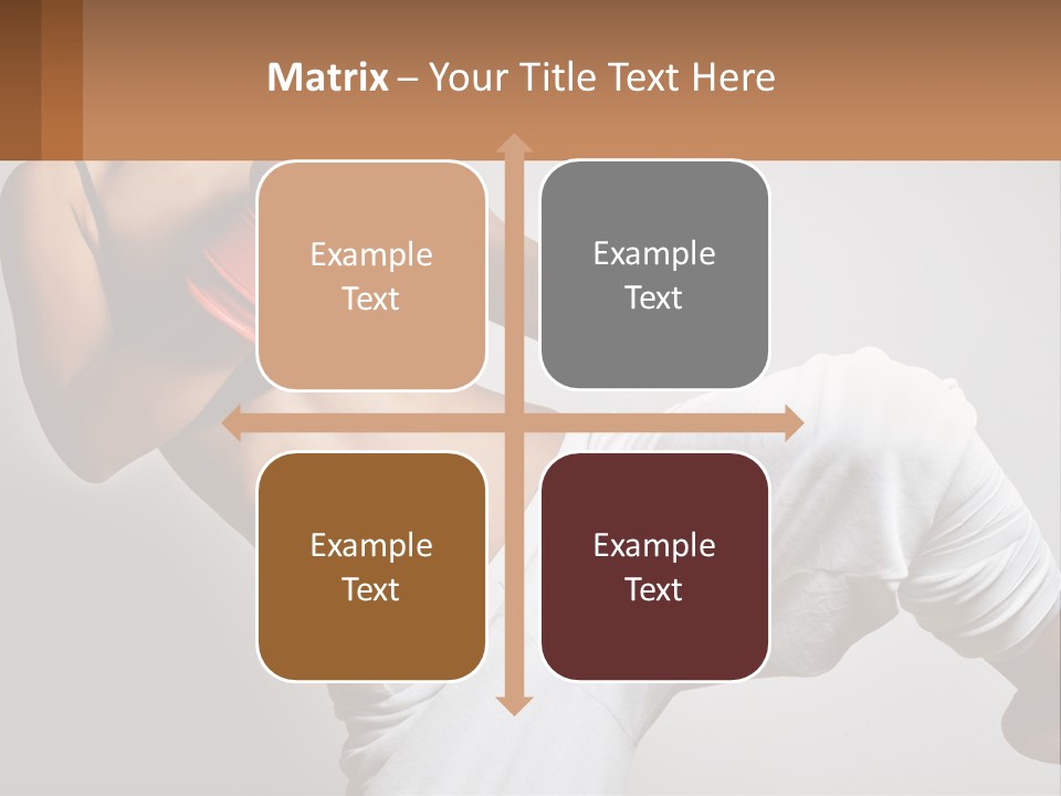 A Woman Wearing Boxing Gloves Is Posing For A Picture PowerPoint Template